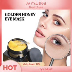 Jaysuing Golden Honey Eye Mask Relieves Fine Lines Dark Circle Eye Bag Removing Anti Puffiness 24k Gold Snail Collagen Eye Masks