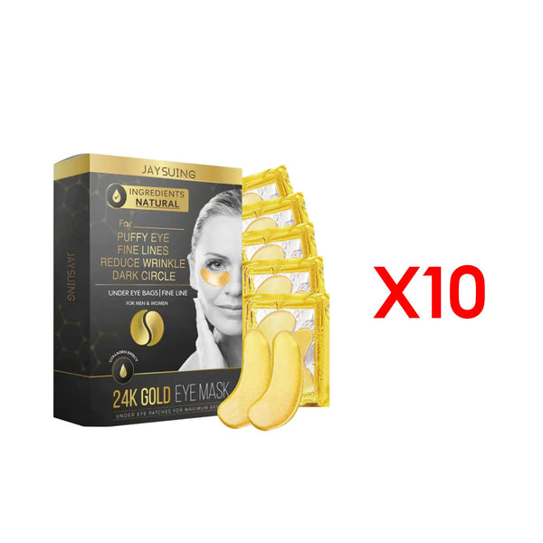 24k Gold Eye Mask Ingredients Natural Extract for Puffy Eye Fine Lines Reduce Wrinkle Dark Circle Under Eye Bags For Men & Women