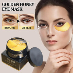 Jaysuing Golden Honey Eye Mask Relieves Fine Lines Dark Circle Eye Bag Removing Anti Puffiness 24k Gold Snail Collagen Eye Masks