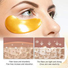 24k Gold Eye Mask Ingredients Natural Extract for Puffy Eye Fine Lines Reduce Wrinkle Dark Circle Under Eye Bags For Men & Women