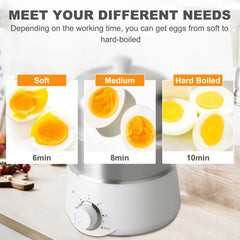 Egg Cooker - CACHOO 14-Egg Capacity Electric Hard Boiled Stainless Steel Egg Cooker with 30-Min Timer and Auto Shut-Off