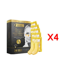 24k Gold Eye Mask Ingredients Natural Extract for Puffy Eye Fine Lines Reduce Wrinkle Dark Circle Under Eye Bags For Men & Women