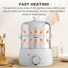 Egg Cooker - CACHOO 14-Egg Capacity Electric Hard Boiled Stainless Steel Egg Cooker with 30-Min Timer and Auto Shut-Off