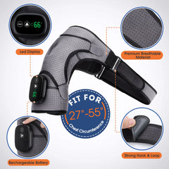 Electric Heating Shoulder Massage Brace Belt Arthritis Relief Pain Infrared Therapy Vibrator Neck Back Heated Massager Pad Wrap