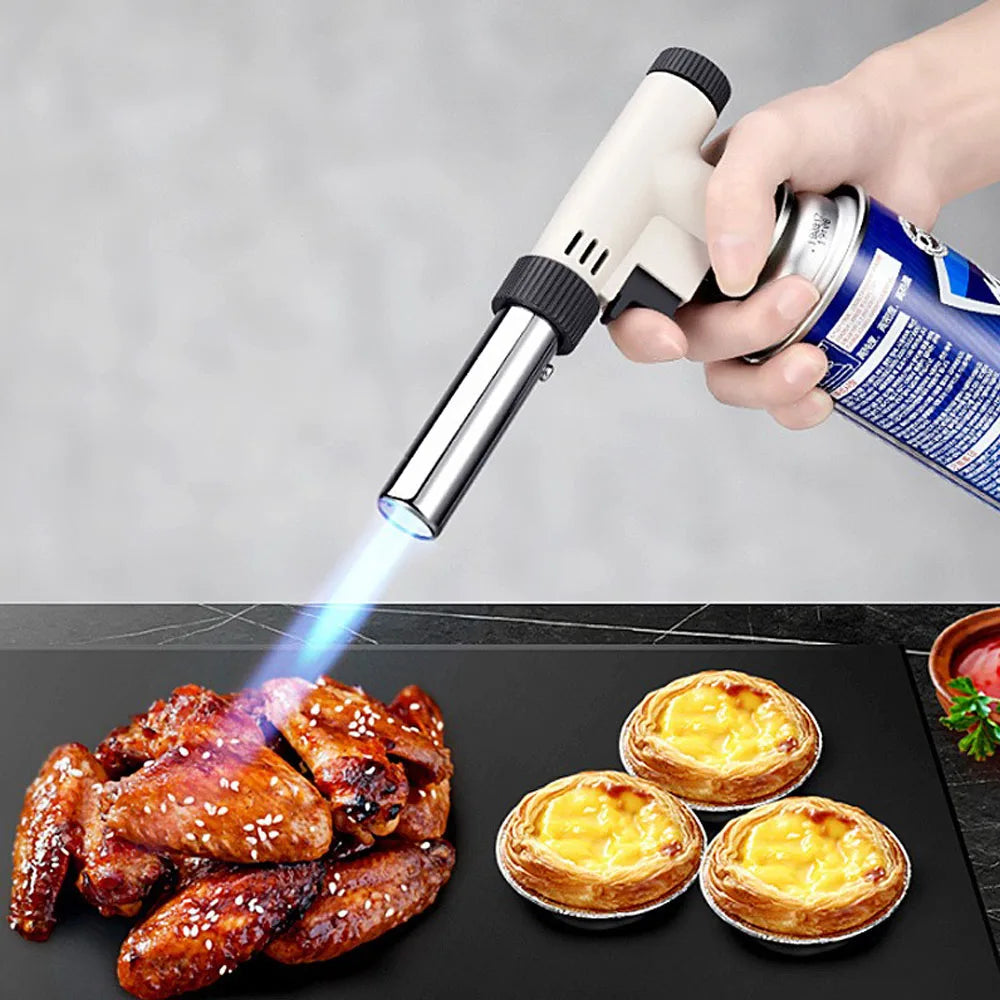 Adjustable Flame Gas Lighters Ignition Head with Reverse Use Kitchen Jet Blow Torch Lighter for BBQ Butane Lighter