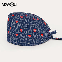 Operating room work hats printed with orthopedic series patterns.100% cotton medical staff scrubs hat