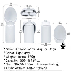 550ml Folding Pet Outdoor Walking Mug Portable Travel Water Bottle Puppy Cats Dogs Drinking Water Dispenser Cup Supplies