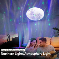 Nordic LED Projection Spotlight Northern Lights Starry Sky Bluetooth Rechargeable Lamp For Ceiling Living Room Ambient Lighting