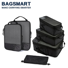 2-6 PCS Compression Packing Cubes BAGSMART Men Travel Expandable Luggage Organizer Carry on Luggage Packing Organizers for Women