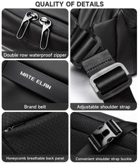 Waterproof Chest Bag, Solid Men's Crossbody Bag, Daily Phone Shoulder Bag, Travel Sports Sling Bag, Trend Men Fanny Pack