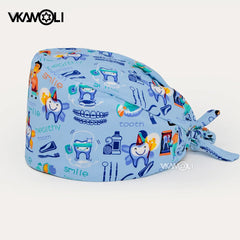 Operating room work hats printed with orthopedic series patterns.100% cotton medical staff scrubs hat