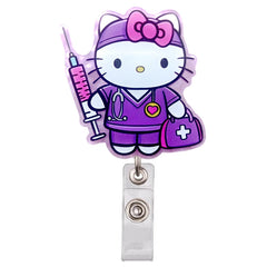 MINISO Lovely Kitty Cats Nurse Doctor Cartoon Hospital Medical Workers Clips Badge Reels Brooches Keychains Name Cards Holders