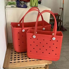 XL Extra Large Beach Bag EVA Rubber Waterproof Beach Travel Picnic Storage Basket Women Shopping Handbag Sac Jelly Tote Bag