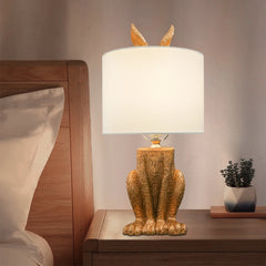 Golden Rabbit Table Lamp with E26 Bulb Base Bedside Lighting Fixtures for Living Room Study Room Desk Lights (Bulb Not Included)