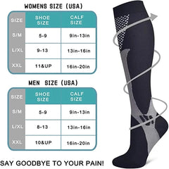 2/3/4 Pairs Compression Socks Knee High Sports Socks Medical Nursing Stockings Varicose Veins Socks Outdoor Cycling Socks