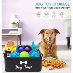 1pc Felt Pet Toy Box, Dog Toy Box, Storage Basket Chest Organizer For Organizing Pet Toys, Blankets, Leashes And Food