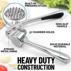 Zinc Alloy Garlic Press Rocker Manual Presser Grinding Tool Kitchen Accessories Garlic Chopper Mincer Crusher