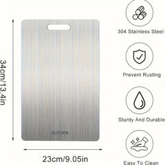 1pc High-Quality Titanium Alloy Chopping Board - Double-Sided Food-Grade Stainless Steel Chopping Board Suitable for Kitchen