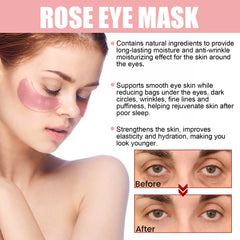 OUHOE 60pcs Rose Eye Mask Fades Fine Lines, Eye Bags, Dark Circles, Moisturizing, Moisturizing, Firming Eye Patch Care Eye Mask