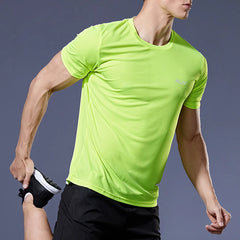 Men Gym t Shirt Short Sleeve Running Sport t Shirts Man Quick Dry Fitness Football Shirt Top Soccer Jersey Male Gym Sportswear