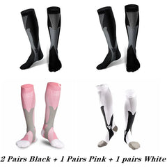 2/3/4 Pairs Compression Socks Knee High Sports Socks Medical Nursing Stockings Varicose Veins Socks Outdoor Cycling Socks