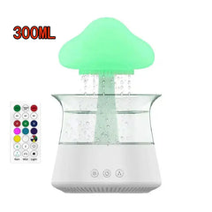 Cloud And Raindrop Humidifier Colorful Mushroom Rain Forest Aromatherapy Machine Household Rain Cloud Landscape LED Table Lamp