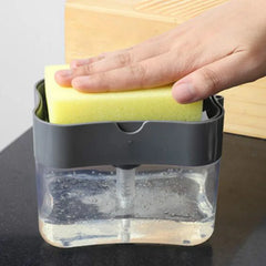 Plastic 2-in-1 Sponge Box With Soap Dispenser Double Layer Kitchen soap dispenser sponge Scrubber Holder Case  WJ608