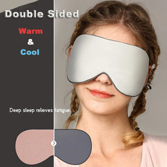 New Cool & Warm Dual-use Blackout Eye Mask Travel Portable Soft Silk Blindfold Relieve Fatigue Lightweight Sleep Eyeshade