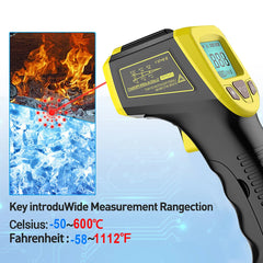 Infrared Thermometer No-contact Digital Industry LCD Screen Pyrometer IR Temperature Meter Imager Humidity Ambient Meter