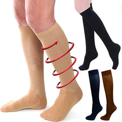 Unisex Socks Compression Stockings Pressure Varicose Vein Stocking Knee High Leg Support Stretch Pressure Circulation Cool Socks