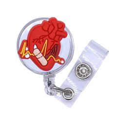 2022 New Design 1 Piece High Quality Silicone Retractable Hospital Nurse Badge Holder Reel Cute Cartoon ID Card Holder Keychains