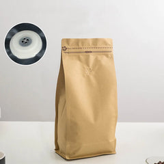 50pcs Eight-side Self-standing Coffee Bags Snack Dried Fruit Aluminum Foil Zipper Bag Coffee Bean Food Packing One-way Valve Bag