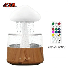 Cloud And Raindrop Humidifier Colorful Mushroom Rain Forest Aromatherapy Machine Household Rain Cloud Landscape LED Table Lamp