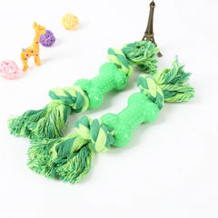 Pet Chew Toy TPR Plastic Bone Dog Toys Clean Up Puppy Tartar Molar Teeth Handmade Cotton Rope Robust Bite Resistant Dogs Product