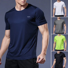 Men Gym t Shirt Short Sleeve Running Sport t Shirts Man Quick Dry Fitness Football Shirt Top Soccer Jersey Male Gym Sportswear