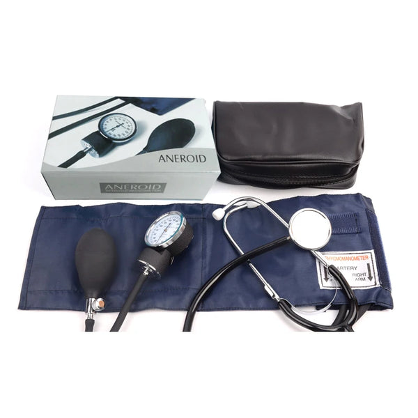 Aneroid Blood Pressure Monitor BP Upper Arm Sphygmomanometer Manual Blood Pressure Stethoscope With Zipper Bag For Adult