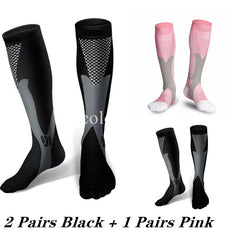 2/3/4 Pairs Compression Socks Knee High Sports Socks Medical Nursing Stockings Varicose Veins Socks Outdoor Cycling Socks