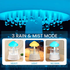 Rain Cloud Electric Air Humidifier 300ml Aroma Diffuser Zen Rain Water Drops Colorful Night Light Humidifier for Home Gift