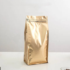 50pcs Eight-side Self-standing Coffee Bags Snack Dried Fruit Aluminum Foil Zipper Bag Coffee Bean Food Packing One-way Valve Bag