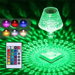 Crystal Table Lamp Rechargeable Touch Light-changing Eye Protection Lamp For Home Bedroom Bedside Decoration Lights Dropshipping