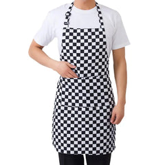 Kitchen Cooking Apron Chef Halterneck Apron With 2 Pockets Catering Sleeveless Aprons Men Woman BBQ Waiter Printing Apron