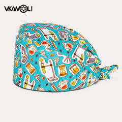 Operating room work hats printed with orthopedic series patterns.100% cotton medical staff scrubs hat