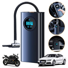 Car Tyre Inflator Rechargeable Quick Inflating Portable Air Pump High Precision LCD Display 1500mAh for Car Motorcycle Bike Ball