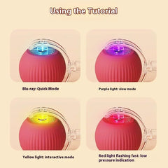 Cat Interactive Ball Toy Automatic Rolling Ball Faux Tail Rechargeable Smart Pet Electric Toy Dog Cat Training Imitate Mouse