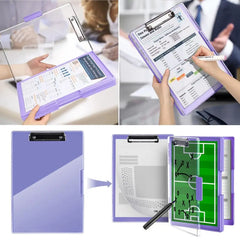 Double Layer With Side Opening Secure Clasps Holds 300+ Sheets With Pen Case Nursing Clipboard Folder Case Office Clipboard