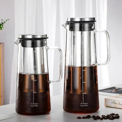 Cold Brew Iced Coffee Maker Airtight  Tea Infuser 1000ml 2L Glass Carafe with Removable Stainless Steel Filter Iced Tea Maker