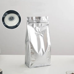 50pcs Eight-side Self-standing Coffee Bags Snack Dried Fruit Aluminum Foil Zipper Bag Coffee Bean Food Packing One-way Valve Bag