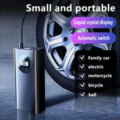 Car Tyre Inflator Rechargeable Quick Inflating Portable Air Pump High Precision LCD Display 1500mAh for Car Motorcycle Bike Ball