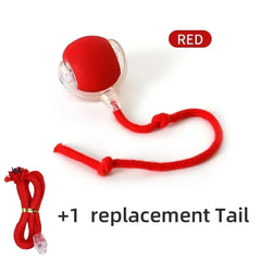 Cat Interactive Ball Toy Automatic Rolling Ball Faux Tail Rechargeable Smart Pet Electric Toy Dog Cat Training Imitate Mouse