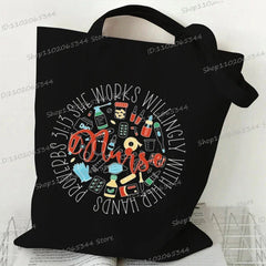 Medical Equipment Heart Shoulder Bag Women Men Nurse Letter Heartbeat Pattern Tote Bags Large-capacity Medical Symbols Handbag